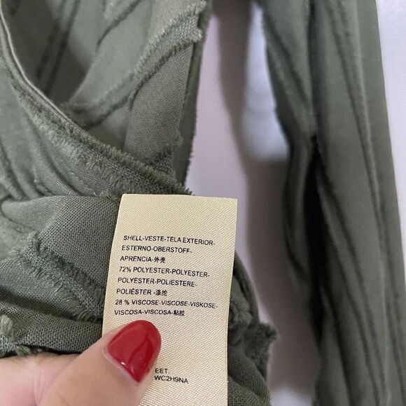 ANTHROPOLOGIE MAEVE GREEN FAUX WRAP V-NECK TOP SIZE XS - Picture 4 of 5